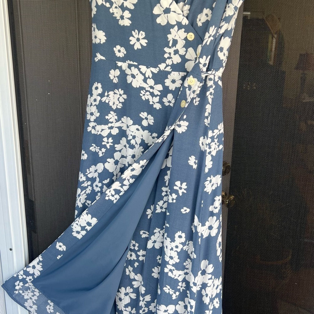 Gap Wrap Dress NWT in Periwinkle Blue - Picture 3 of 6